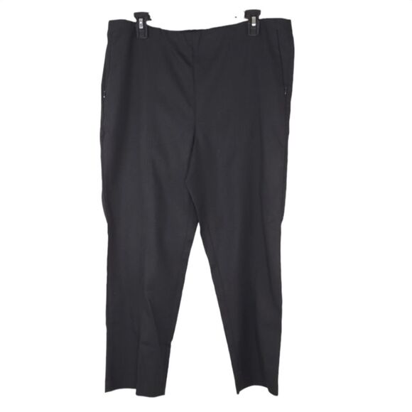 J. Jill Essentials Cotton Black Pull On Ponte Pants With Zip Slash Pockets 14 - Picture 2 of 10